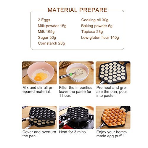 Yosoo Nonstick Waffle Maker Huevo Bubble Pan Aleación De Aluminio Huevo Pan Cake Placa De Molde De Hornear para Uso De Cocina En Casa