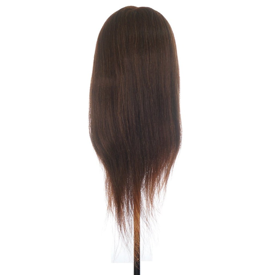 VigorIA Maniquí de cabeza 80% pelo humano 55cm Color, Entrenamiento de Cabello Cabezal de Modelo Maniquíes (con soporte & Herramienta para el cabello de trenzado) ,para aprendizaje práctica de peluquerías