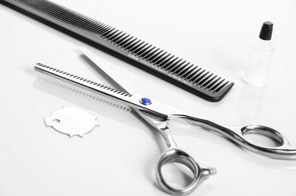 Set Tijeras Estilista Barbero Uso Profesional Acero - Plateado