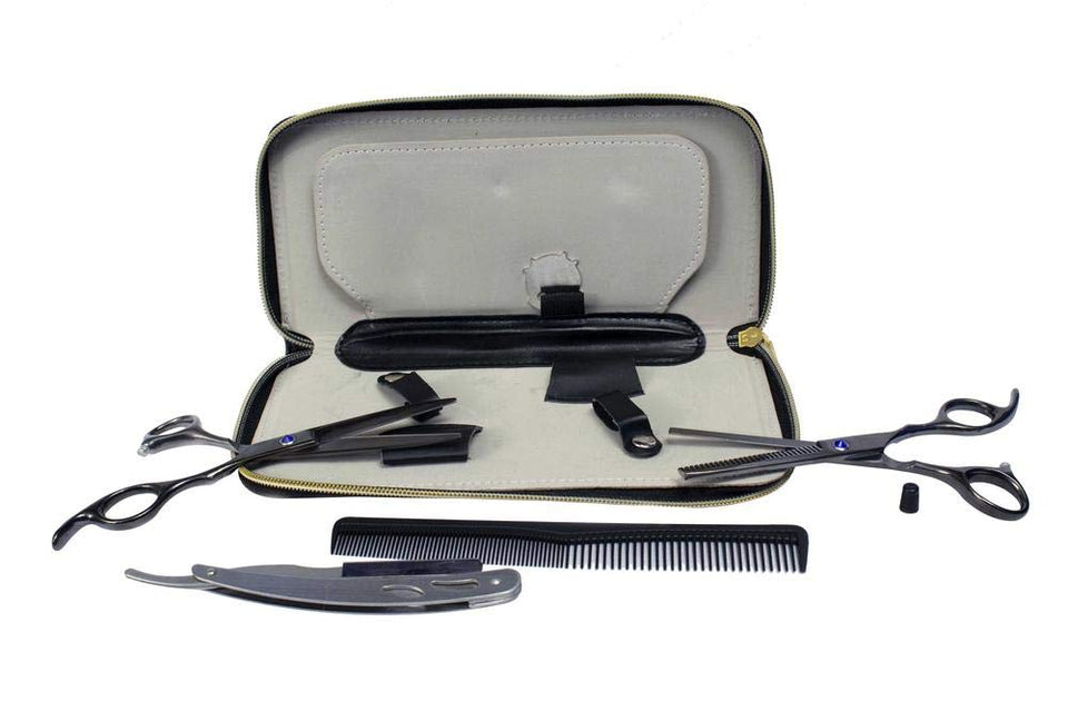 Set Tijeras Estilista Barbero Uso Profesional Acero - Plateado