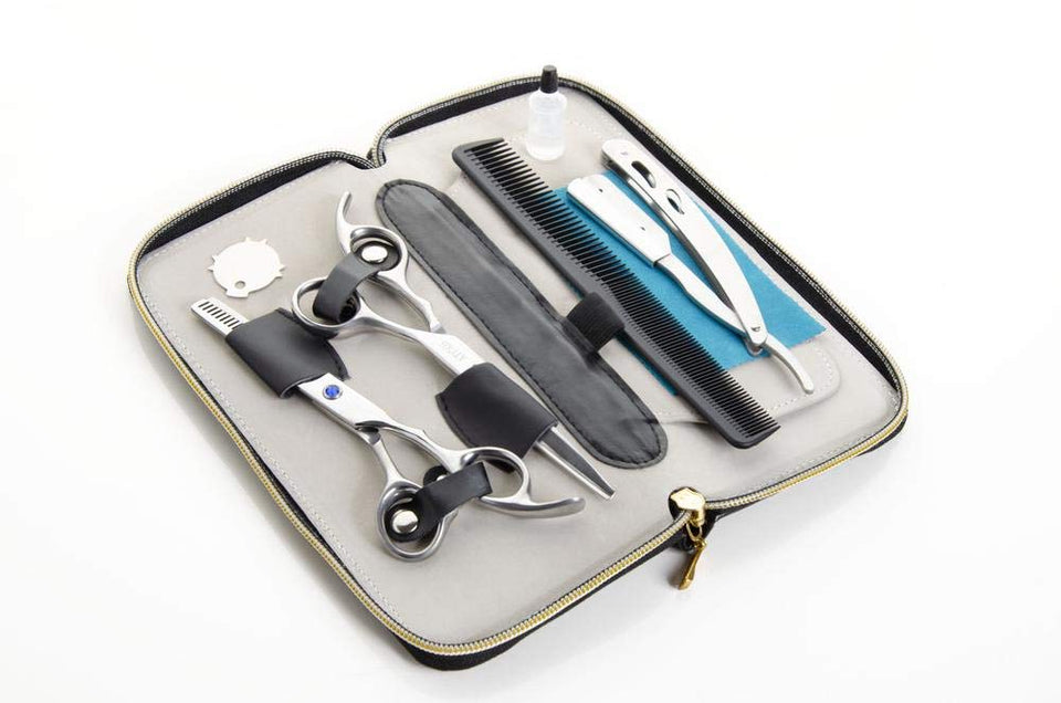 Set Tijeras Estilista Barbero Uso Profesional Acero - Plateado