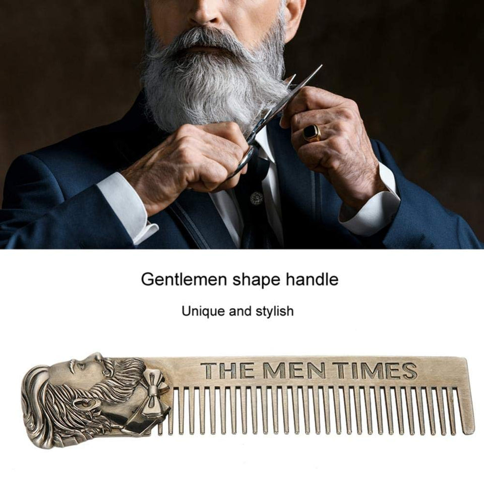 Estilo de barba de acero inoxidable y la plantilla de forma Combinar también, Peine de pelo de bigote para hombre