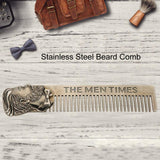 Estilo de barba de acero inoxidable y la plantilla de forma Combinar también, Peine de pelo de bigote para hombre