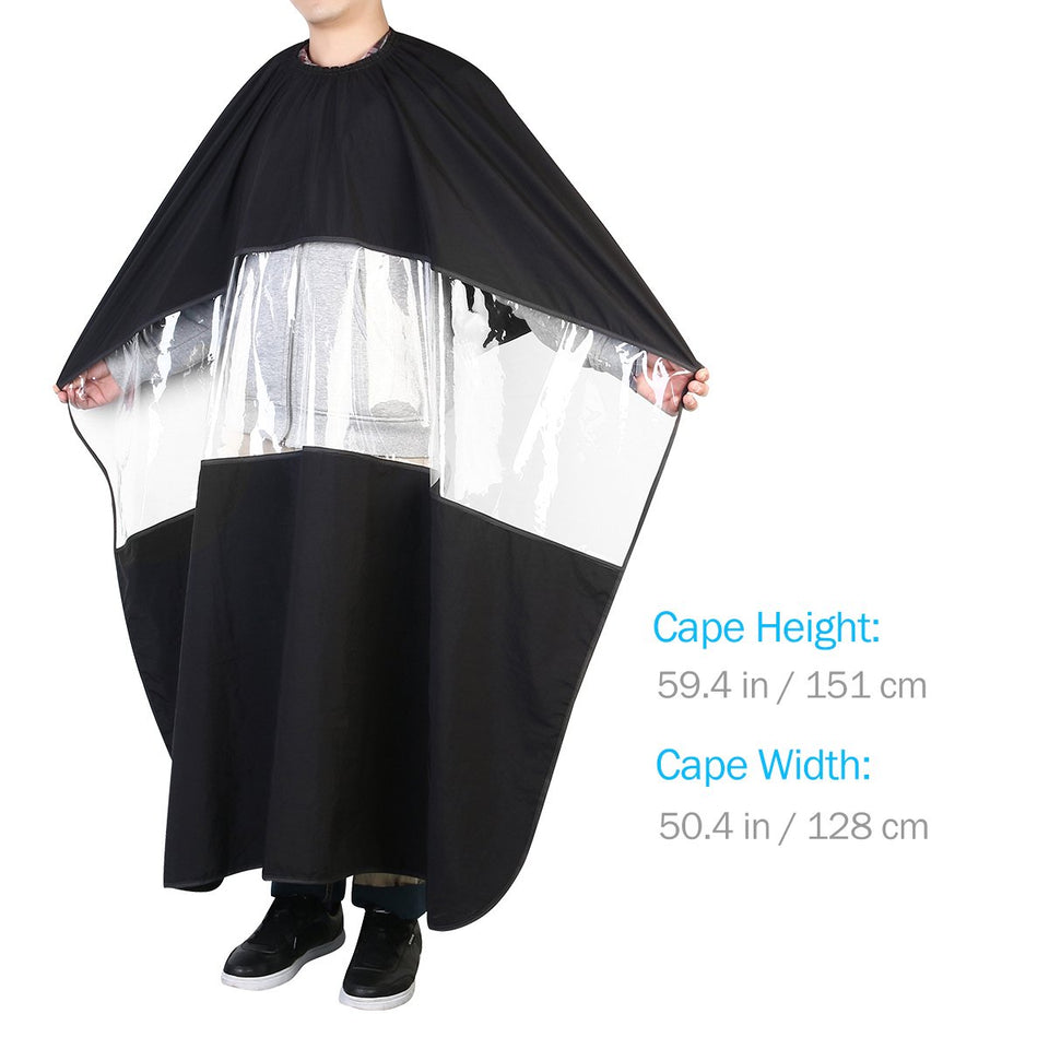UEETEK Hair Cutting Cape Barbers Hairdressing Cape Waterproof Salon Gown with Viewing Window