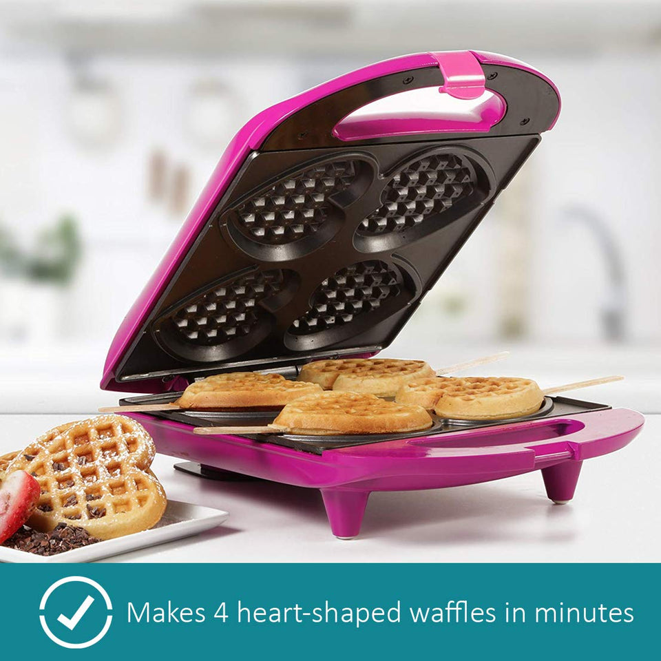 Holstein Housewares – hf-09031r corazón Waffle Maker, color rojo, Magenta, 1
