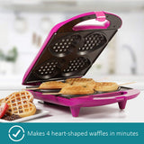 Holstein Housewares – hf-09031r corazón Waffle Maker, color rojo, Magenta, 1
