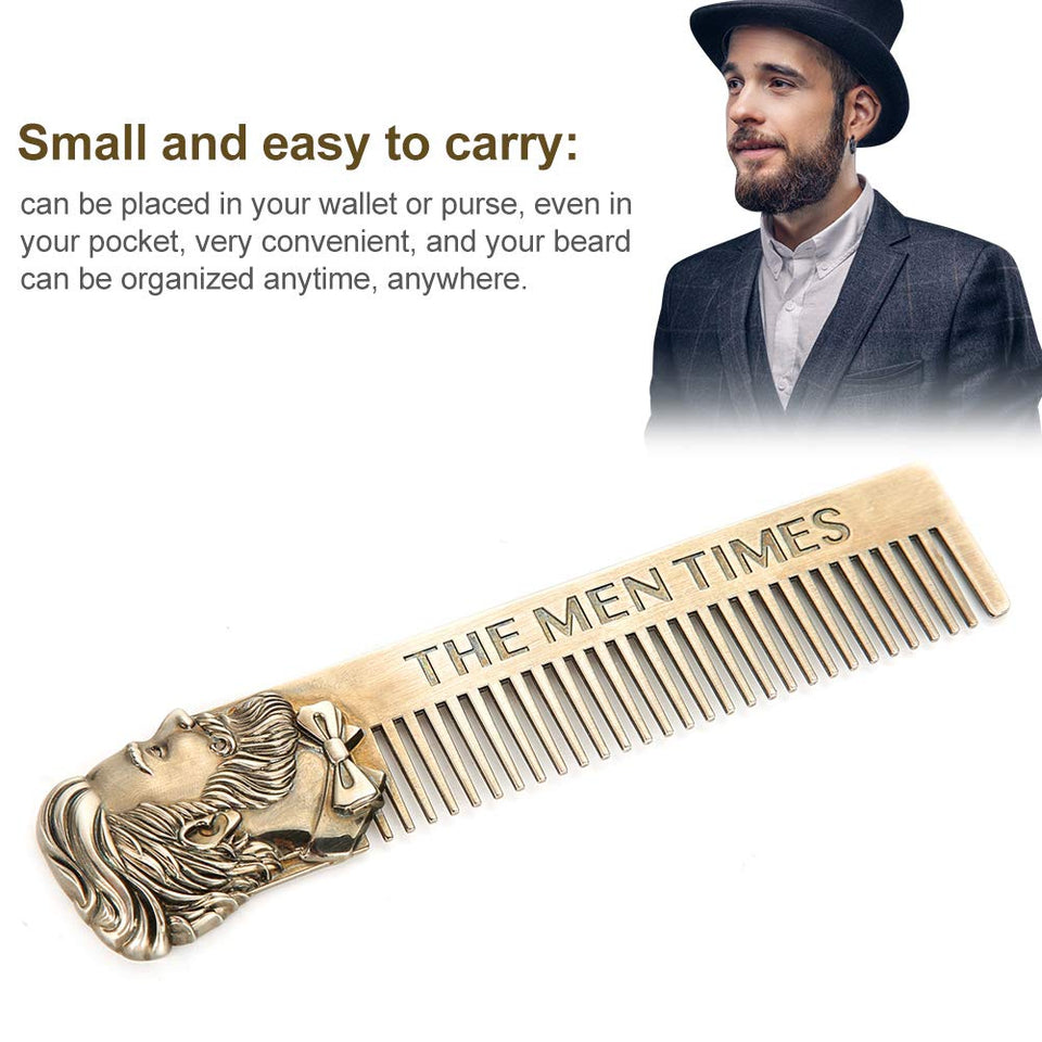 Estilo de barba de acero inoxidable y la plantilla de forma Combinar también, Peine de pelo de bigote para hombre