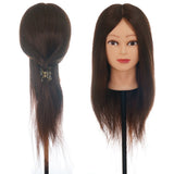 VigorIA Maniquí de cabeza 80% pelo humano 55cm Color, Entrenamiento de Cabello Cabezal de Modelo Maniquíes (con soporte & Herramienta para el cabello de trenzado) ,para aprendizaje práctica de peluquerías