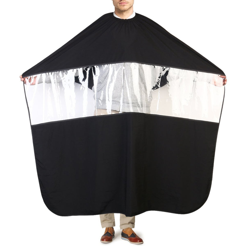 UEETEK Hair Cutting Cape Barbers Hairdressing Cape Waterproof Salon Gown with Viewing Window