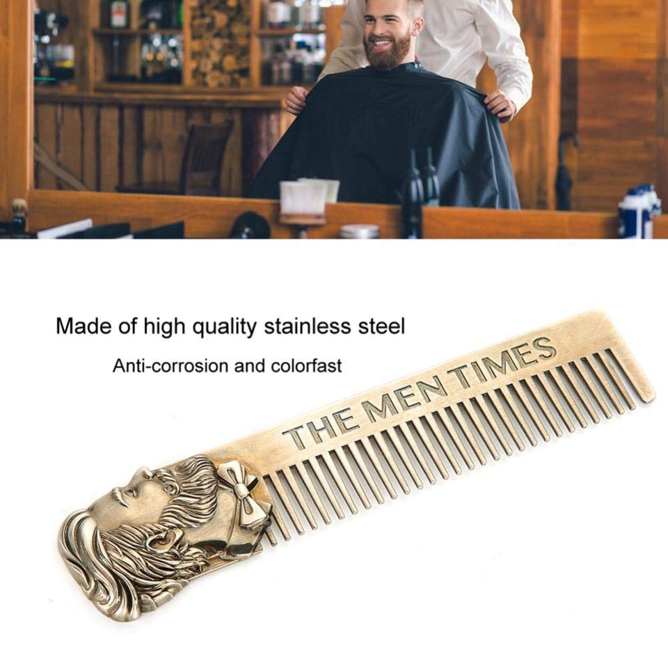 Estilo de barba de acero inoxidable y la plantilla de forma Combinar también, Peine de pelo de bigote para hombre