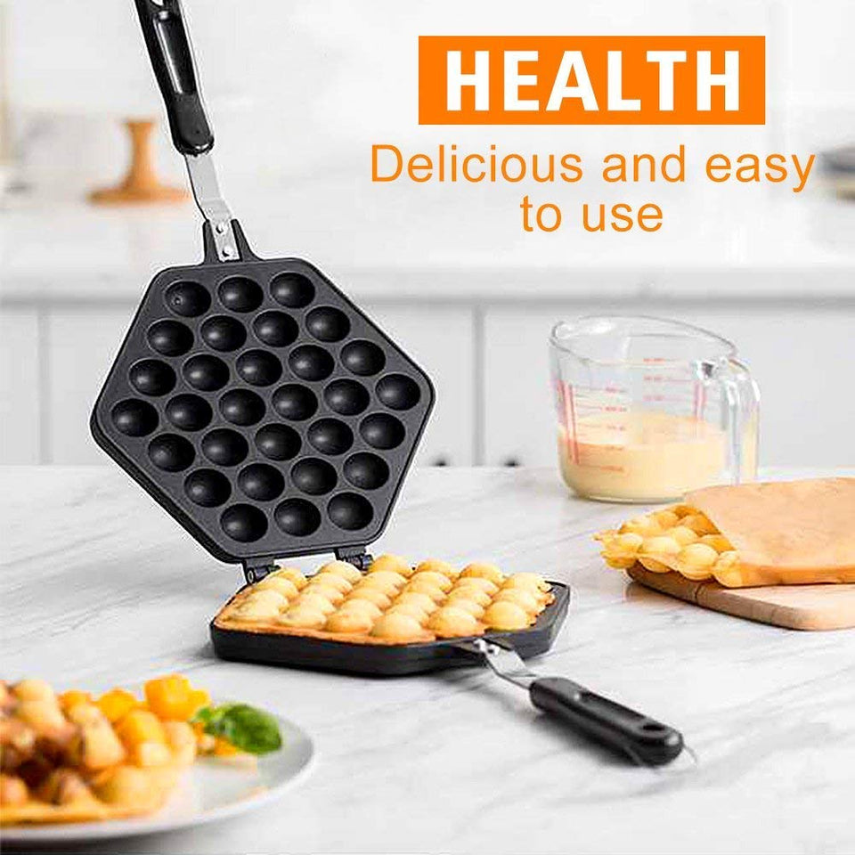 Yosoo Nonstick Waffle Maker Huevo Bubble Pan Aleación De Aluminio Huevo Pan Cake Placa De Molde De Hornear para Uso De Cocina En Casa