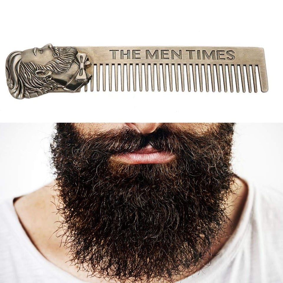 Estilo de barba de acero inoxidable y la plantilla de forma Combinar también, Peine de pelo de bigote para hombre