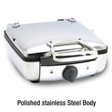 All-Clad 2100046968 99010GT Stainless Steel Belgian Waffle Maker with 7 Browning Settings, 4-Square, Silver