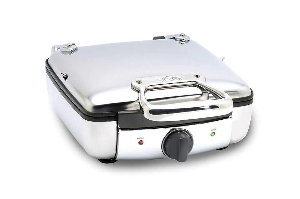 All-Clad 2100046968 99010GT Stainless Steel Belgian Waffle Maker with 7 Browning Settings, 4-Square, Silver