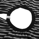 Capa de peluquería de rayas negras y blancas, impermeable profesional, capas de cabello antiestáticas, capa de corte de cabello a prueba de aceite, peluquería de peluquería para corte de cabello