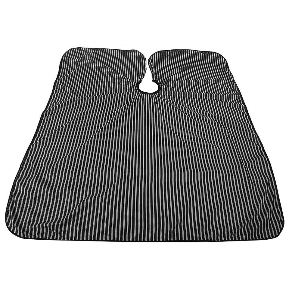 Capa de peluquería de rayas negras y blancas, impermeable profesional, capas de cabello antiestáticas, capa de corte de cabello a prueba de aceite, peluquería de peluquería para corte de cabello