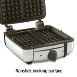 All-Clad 2100046968 99010GT Stainless Steel Belgian Waffle Maker with 7 Browning Settings, 4-Square, Silver