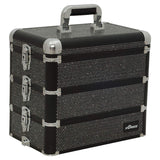 Sunrise I3364 Professional 4-in-1 Rolling Makeup Artist Cosmetic Train Case Organizer Storage, Krystal Black