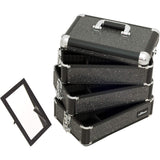 Sunrise I3364 Professional 4-in-1 Rolling Makeup Artist Cosmetic Train Case Organizer Storage, Krystal Black