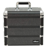 Sunrise I3364 Professional 4-in-1 Rolling Makeup Artist Cosmetic Train Case Organizer Storage, Krystal Black