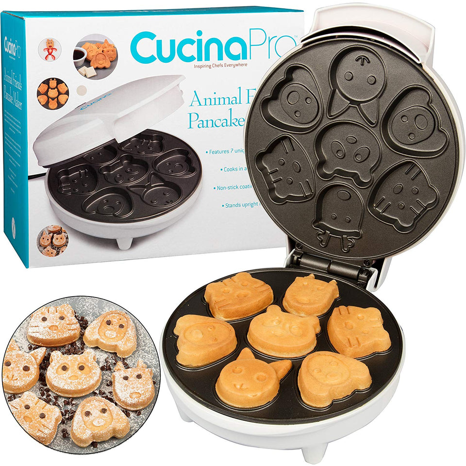 Animal Mini gofres (Maker- makes 7 Fun, diferentes Shaped tortitas – Electric antiadherente waffler es un gran regalo de Navidad