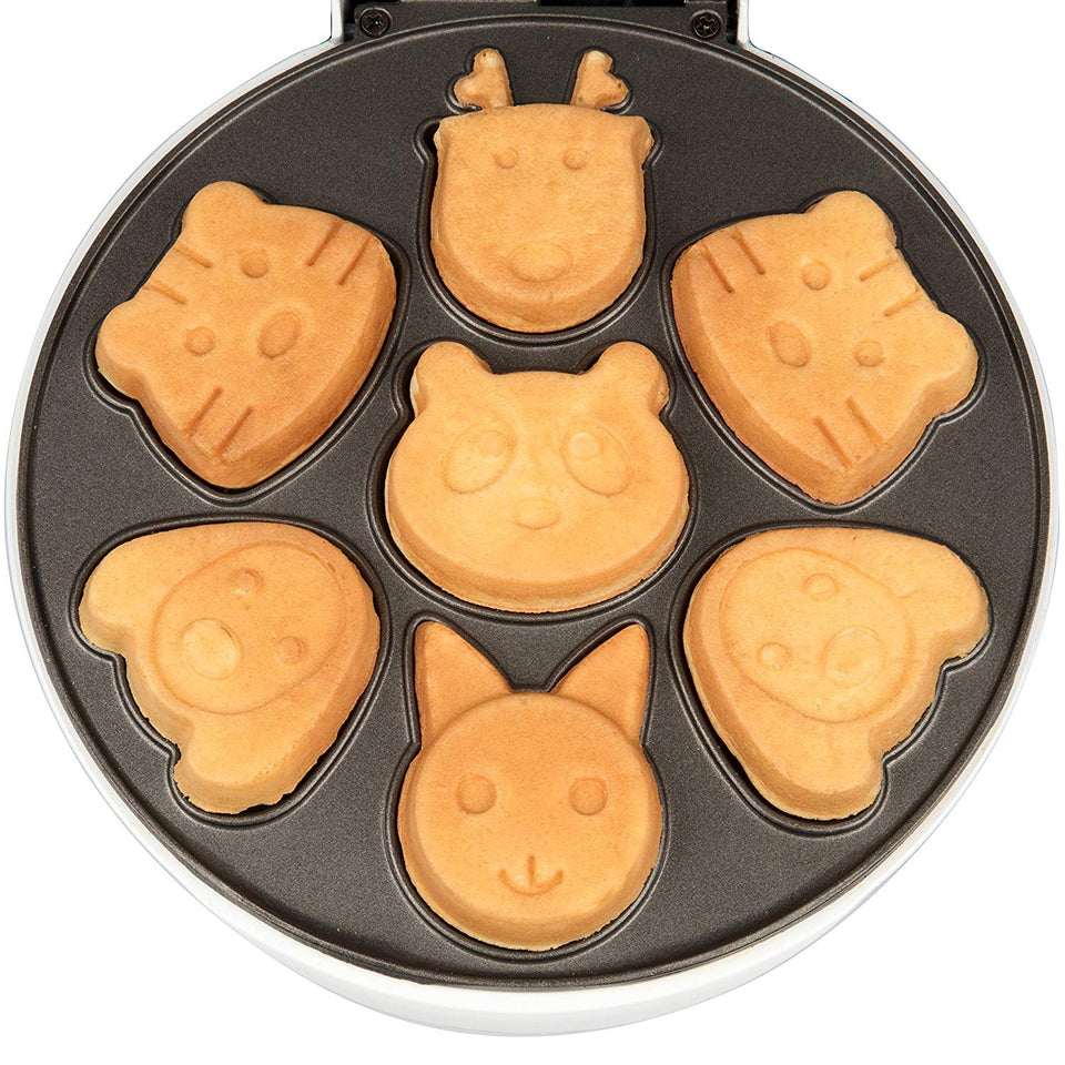 Animal Mini gofres (Maker- makes 7 Fun, diferentes Shaped tortitas – Electric antiadherente waffler es un gran regalo de Navidad